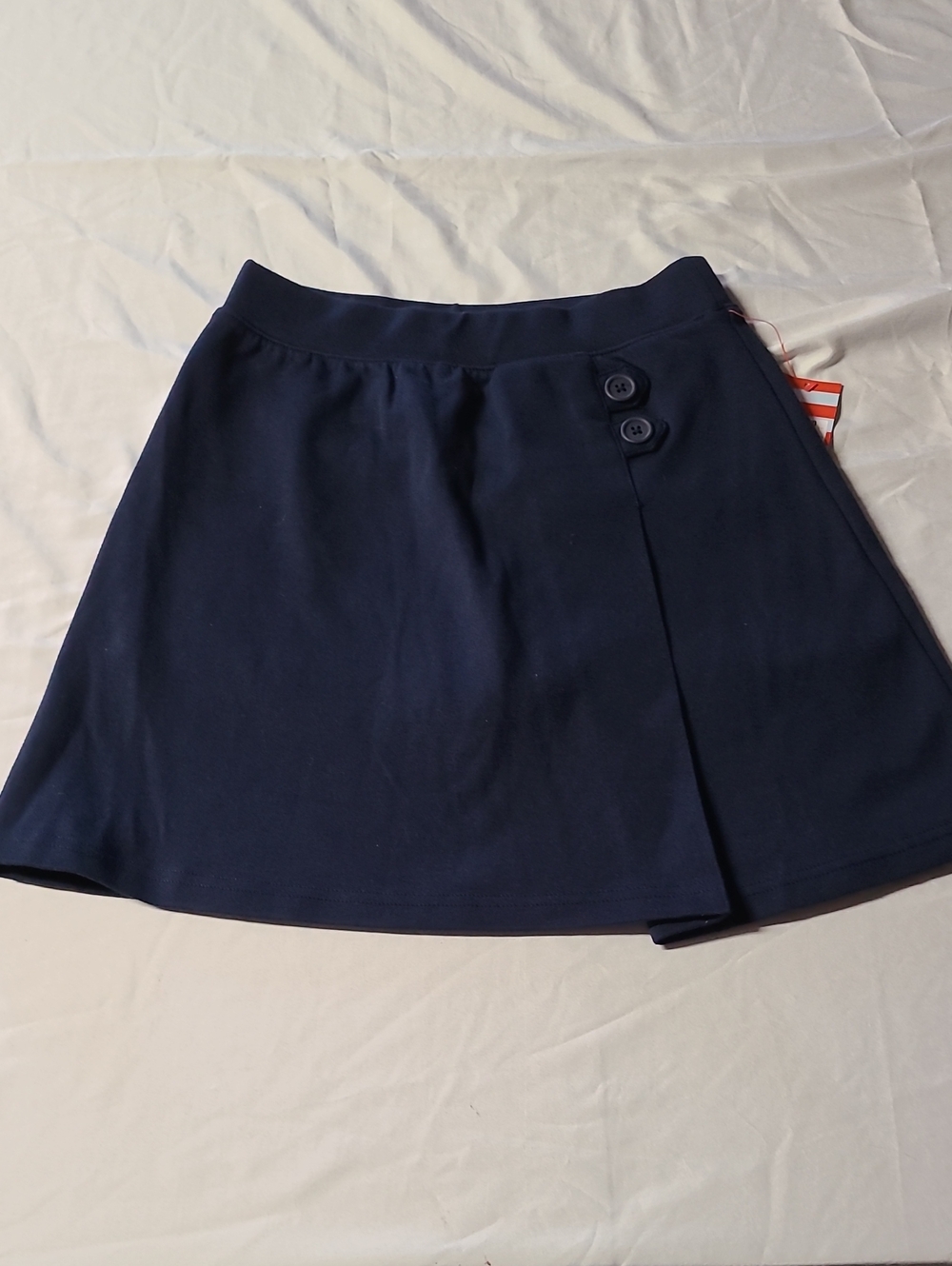 Navy A-Line Button Detail Skirt - Girls